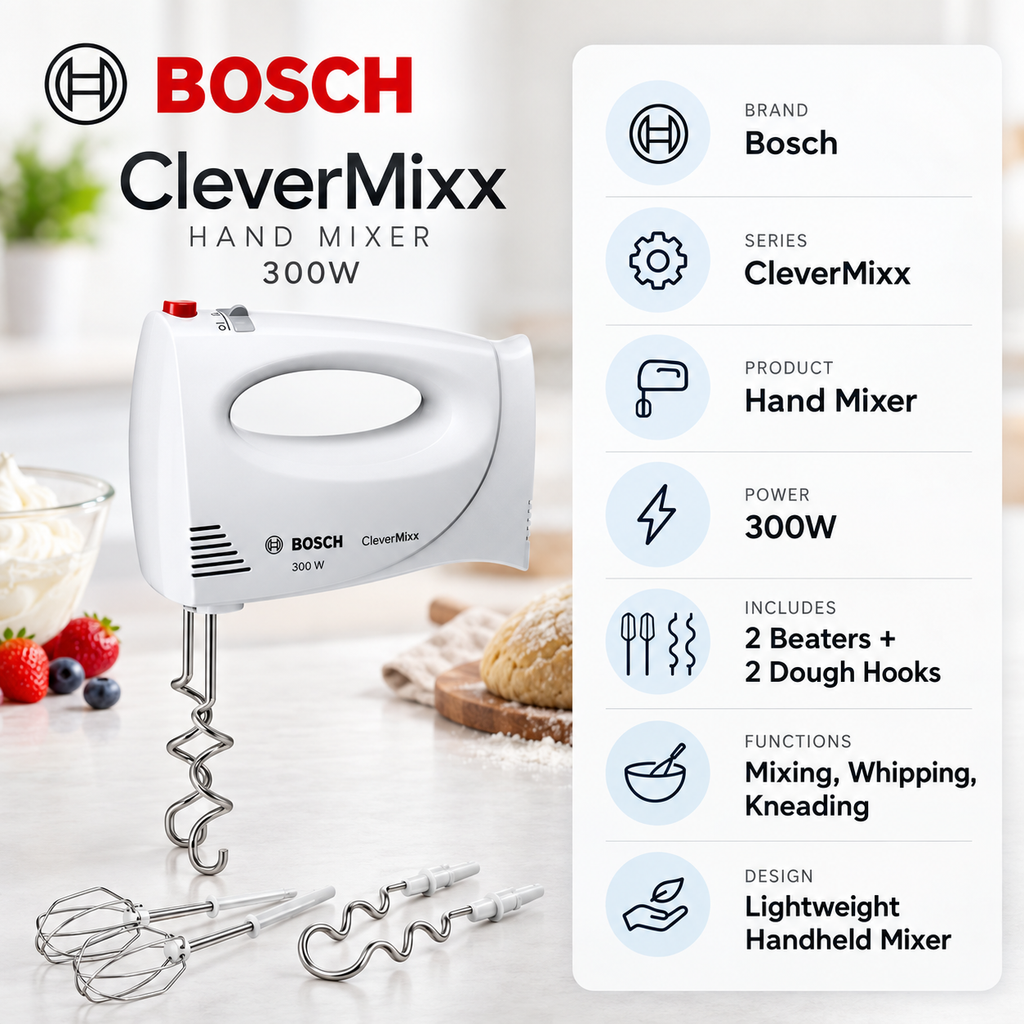 Bosch CleverMixx 300W Hand Mixer