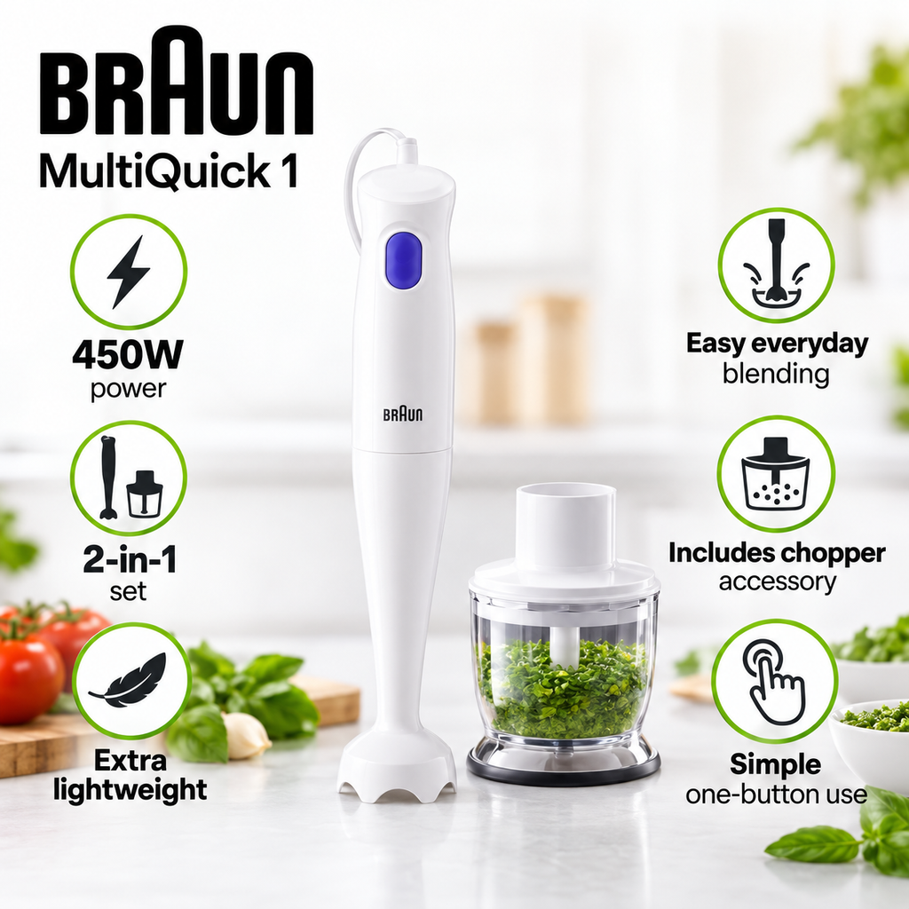 Braun MultiQuick 1 Hand Blender with Chopper – 450W