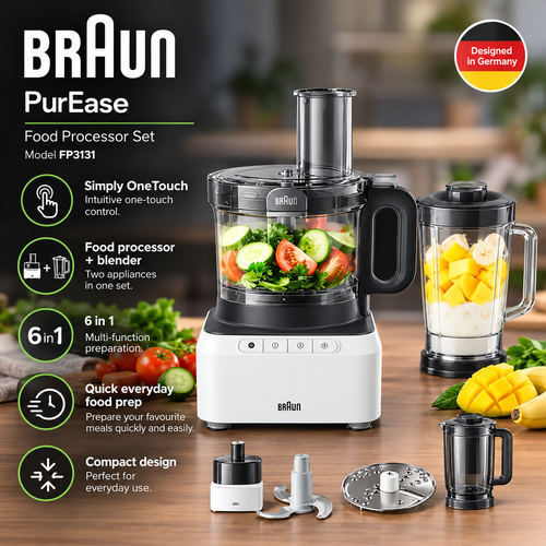 Braun PurEase 6-in-1 Food Processor