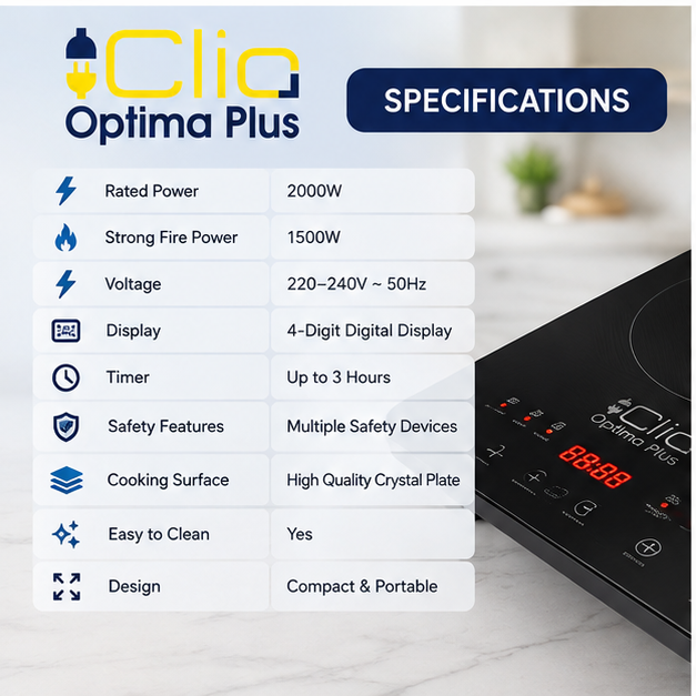 Clic Optima Plus 2000W Induction Cooker