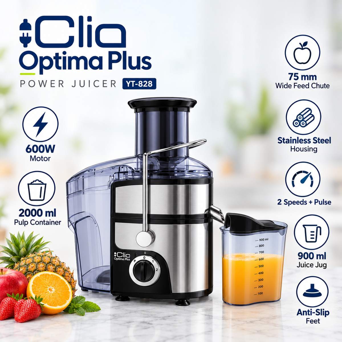 Clic Optima Plus 600W Power Juicer