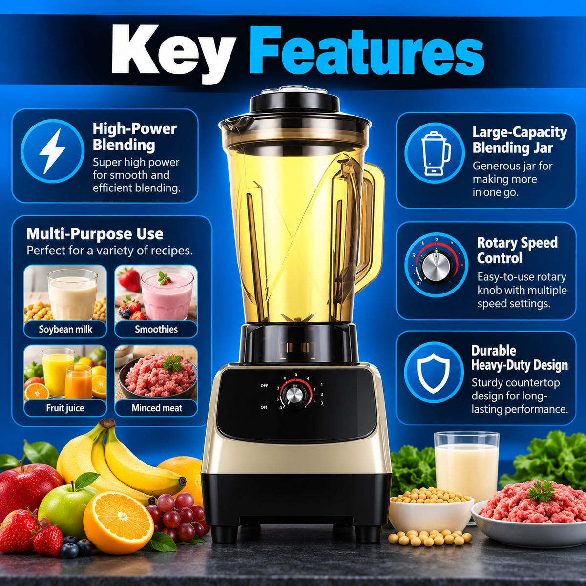 Commercial High-Power Blender
