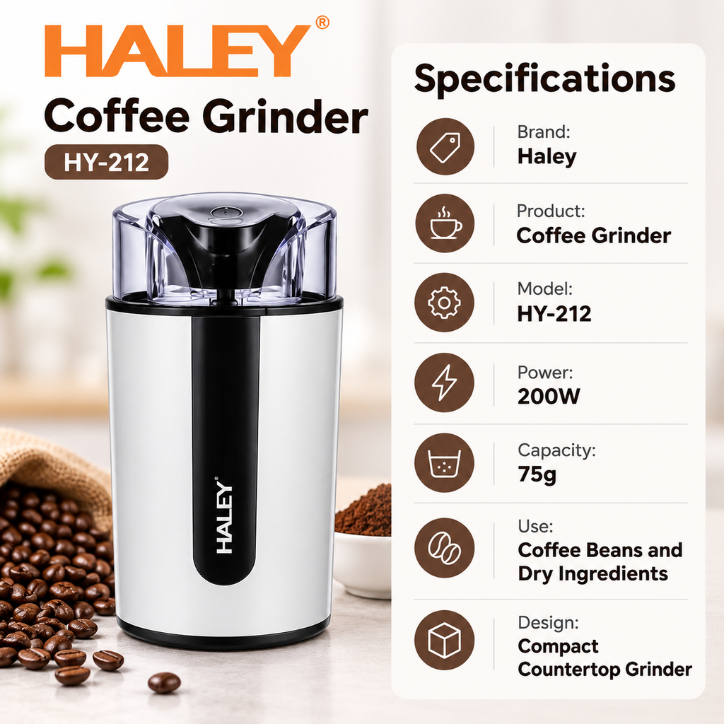 Haley 200W Electric Coffee Grinder