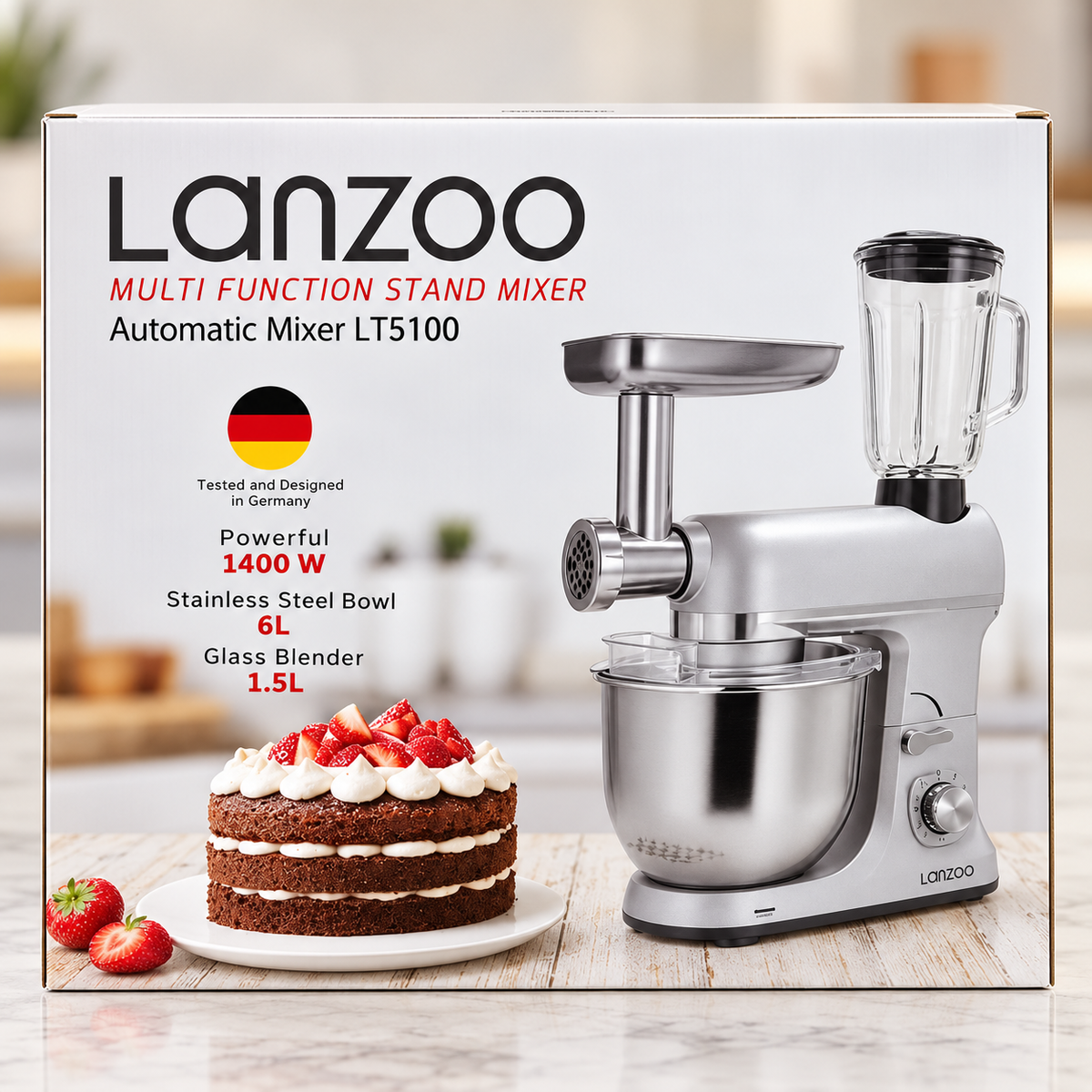 Lanzoo 1400W Multifunction Stand Mixer