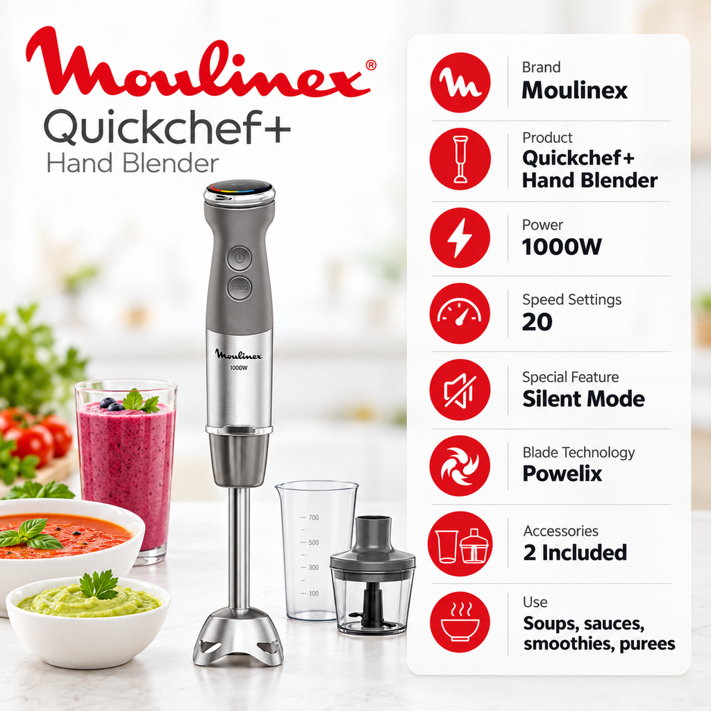 Moulinex Quickchef 1000W Hand Blender