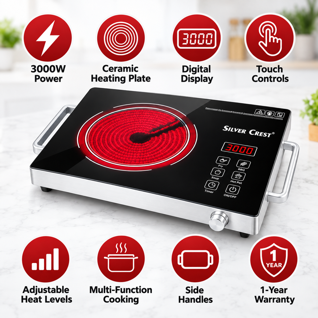 Silver Crest 3000W Ceramic Cooker