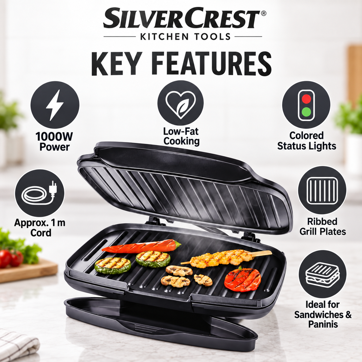 SilverCrest 1000W Contact Grill