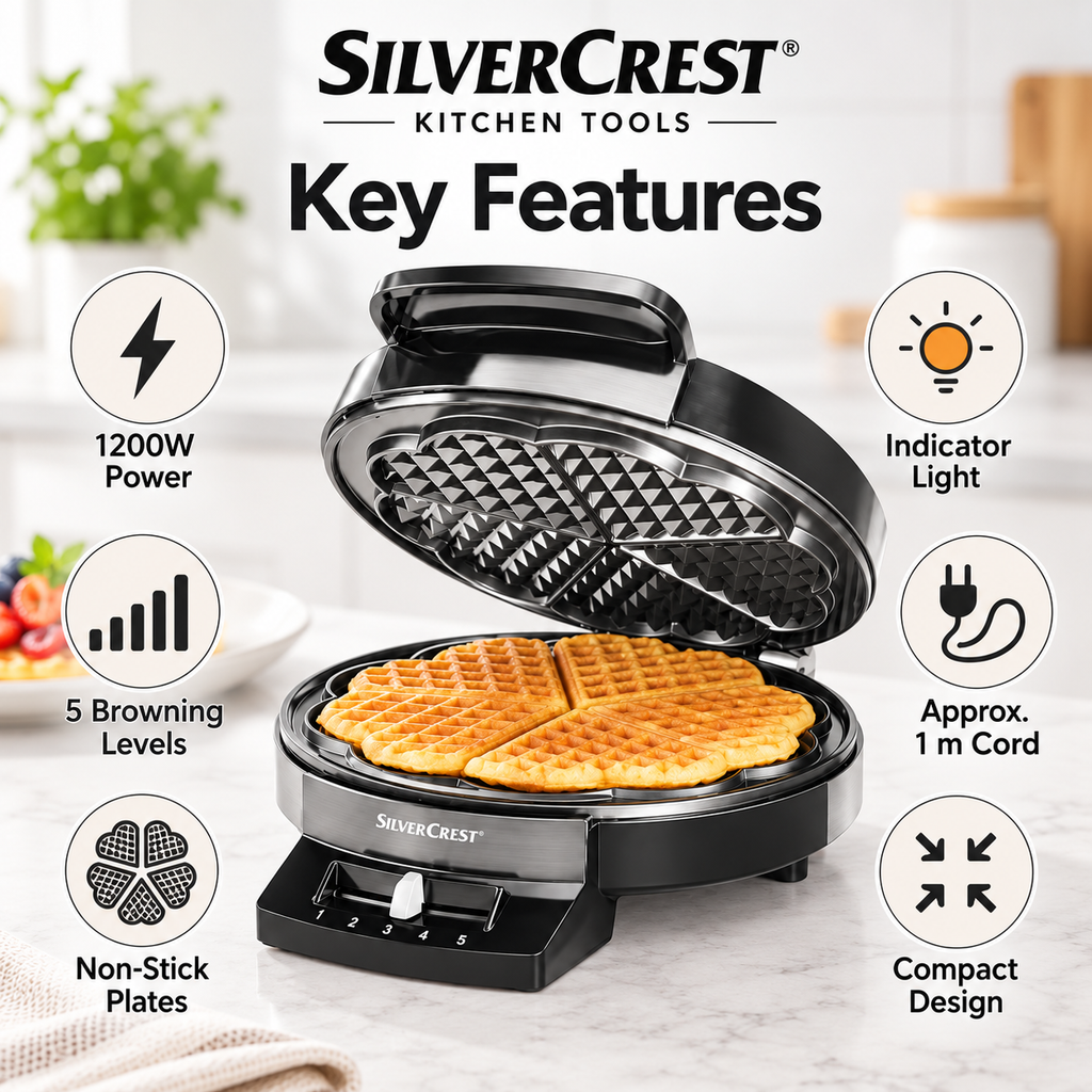 SilverCrest 1200W Waffle Maker