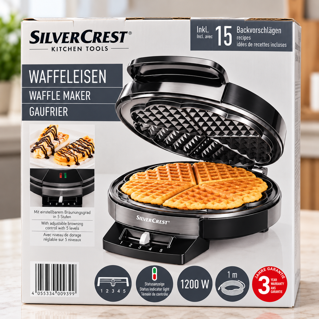 SilverCrest 1200W Waffle Maker