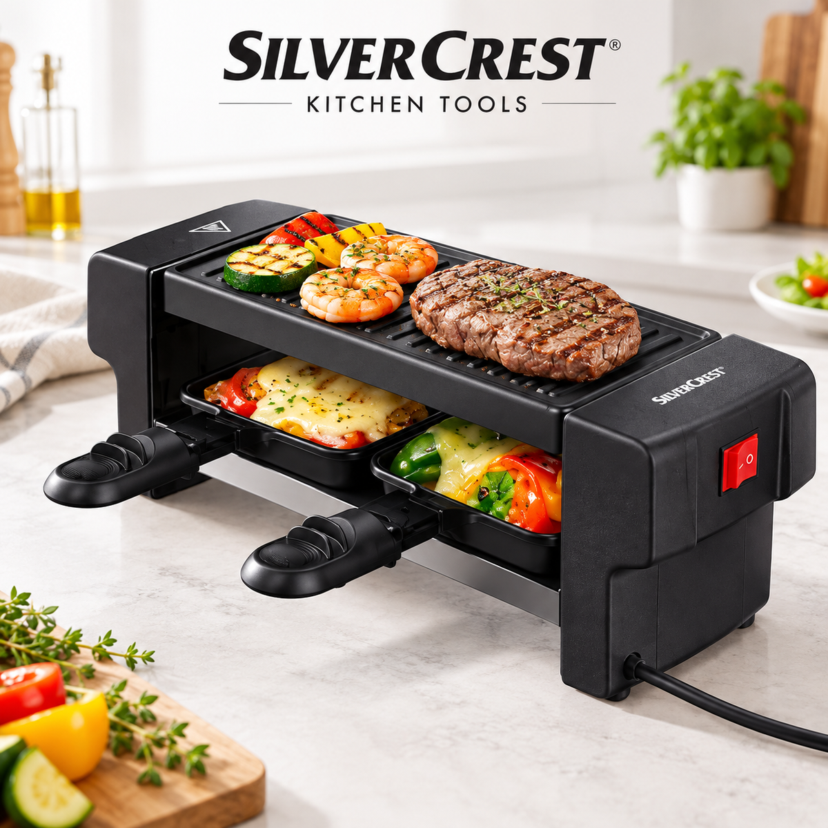 SilverCrest 350W Raclette Grill for 2
