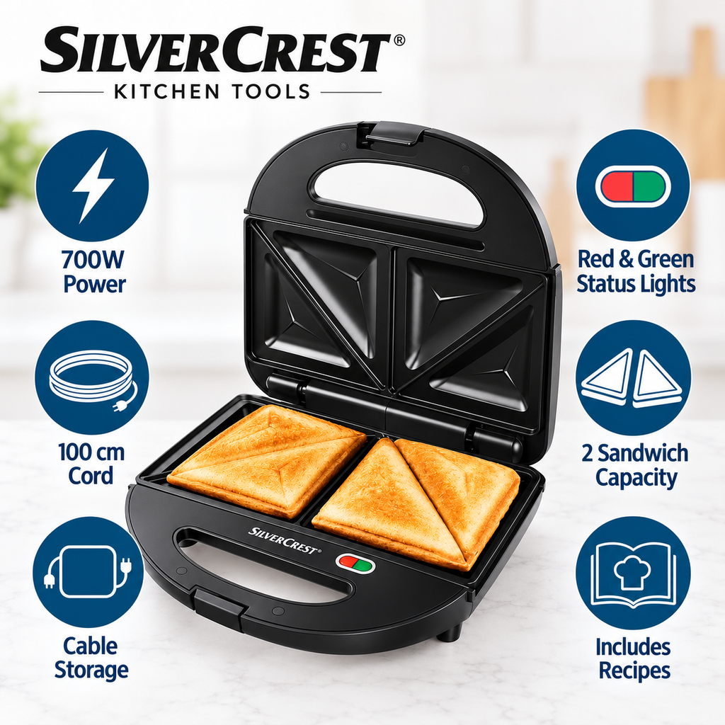 SilverCrest 700W Sandwich Toaster