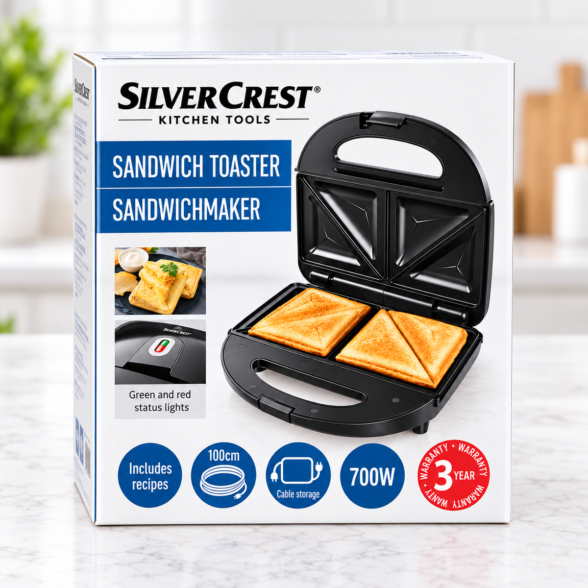 SilverCrest 700W Sandwich Toaster