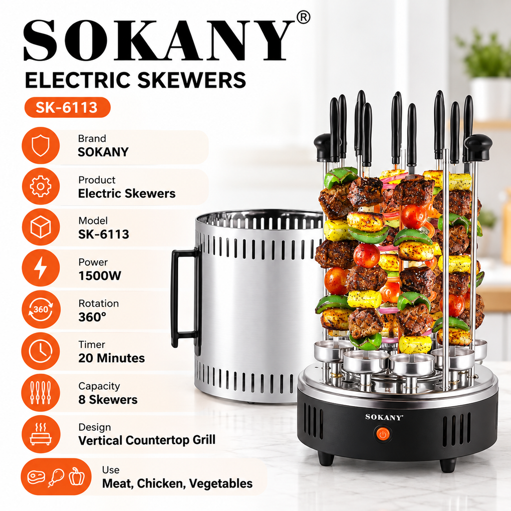 Sokany 1500W Electric Skewer Grill