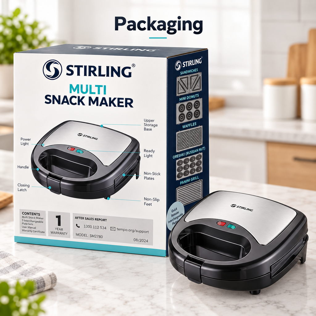 Stirling Multi Snack Maker with 5 Interchangeable Plates