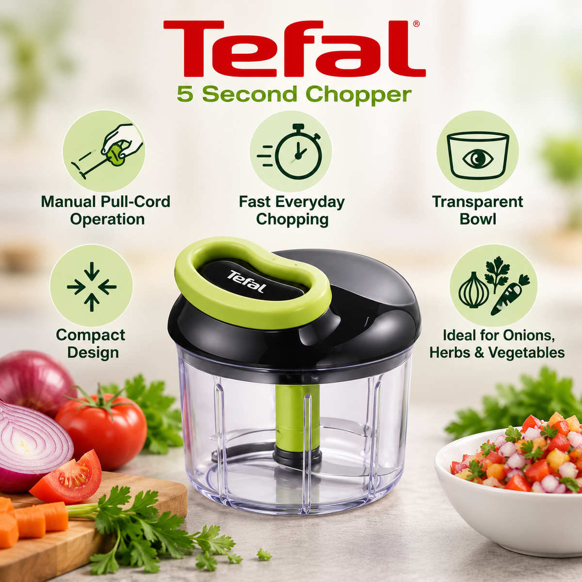 Tefal 5 Second Manual Food Chopper