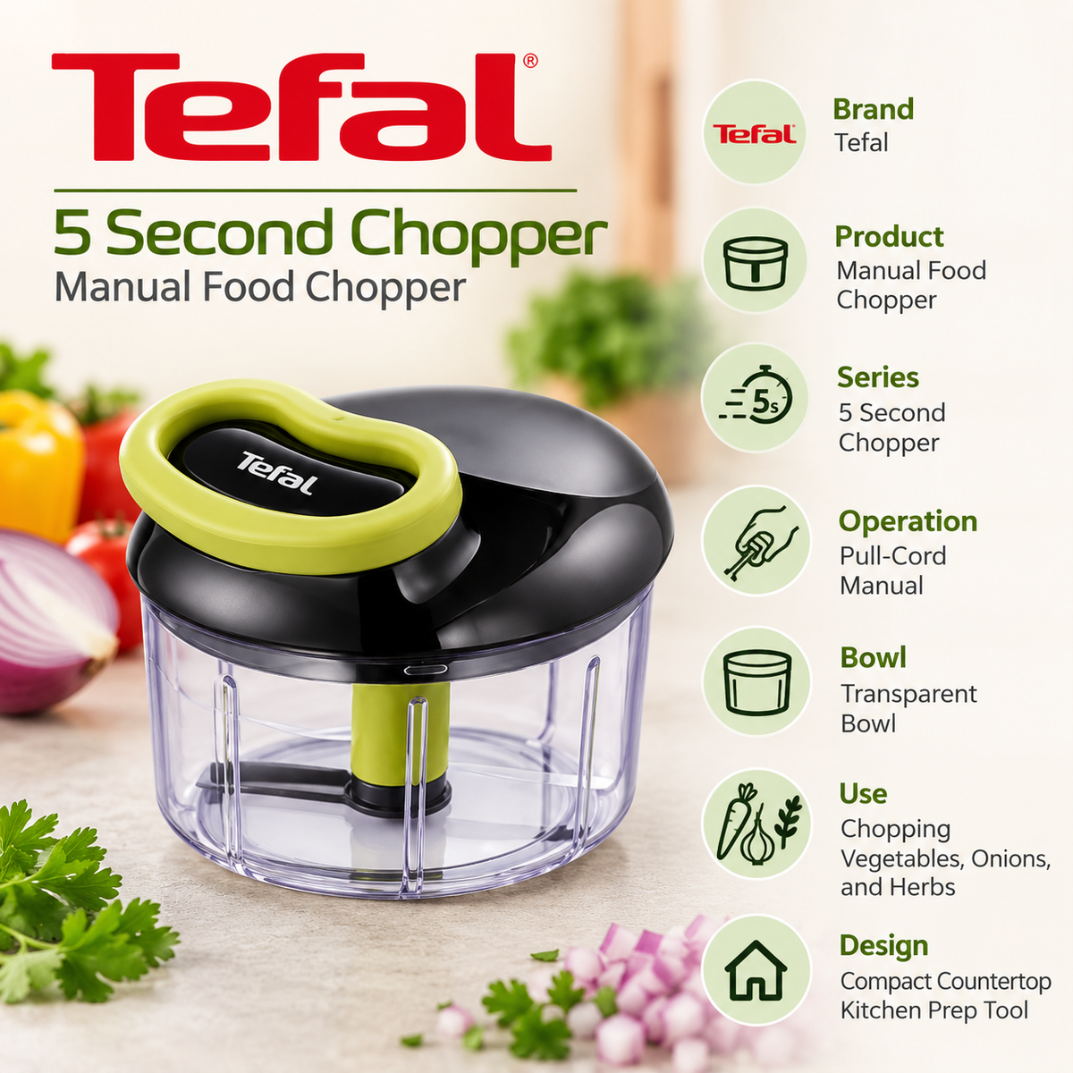 Tefal 5 Second Manual Food Chopper