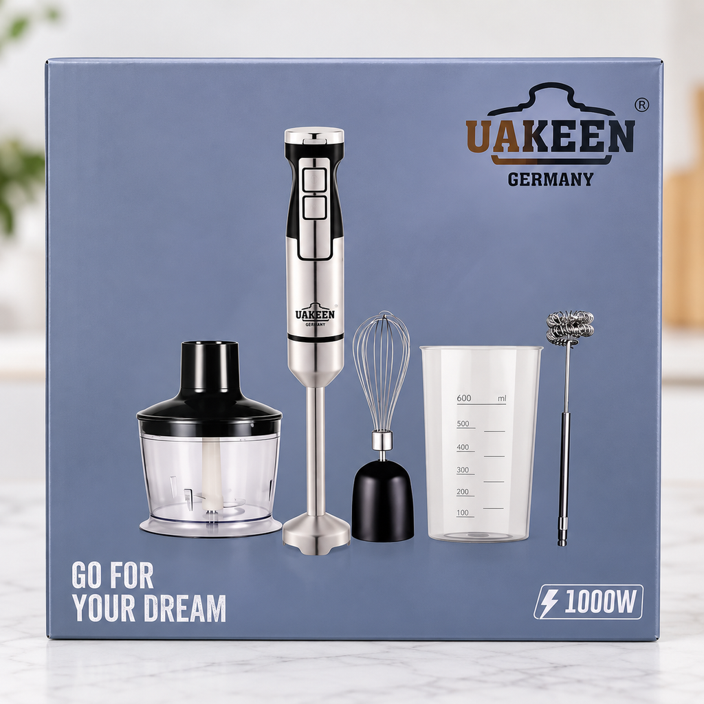 Uakeen 1000W 5-in-1 Hand Blender Set