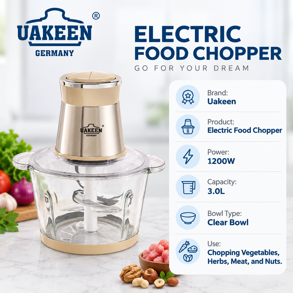 Uakeen 1200W 3L Electric Food Chopper