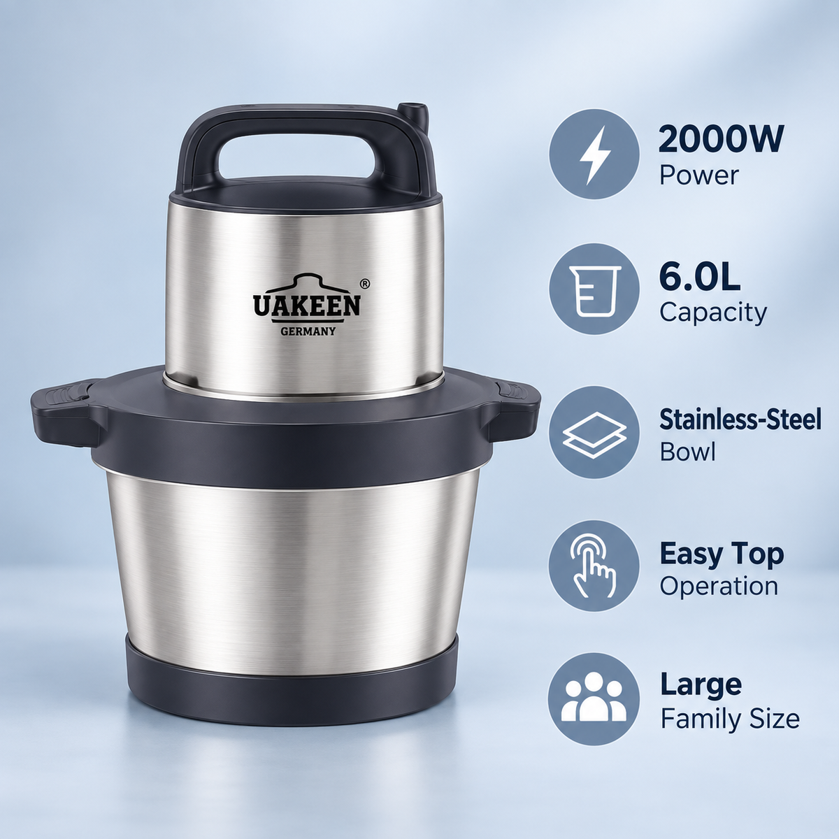 Uakeen 2000W 6L Electric Food Chopper