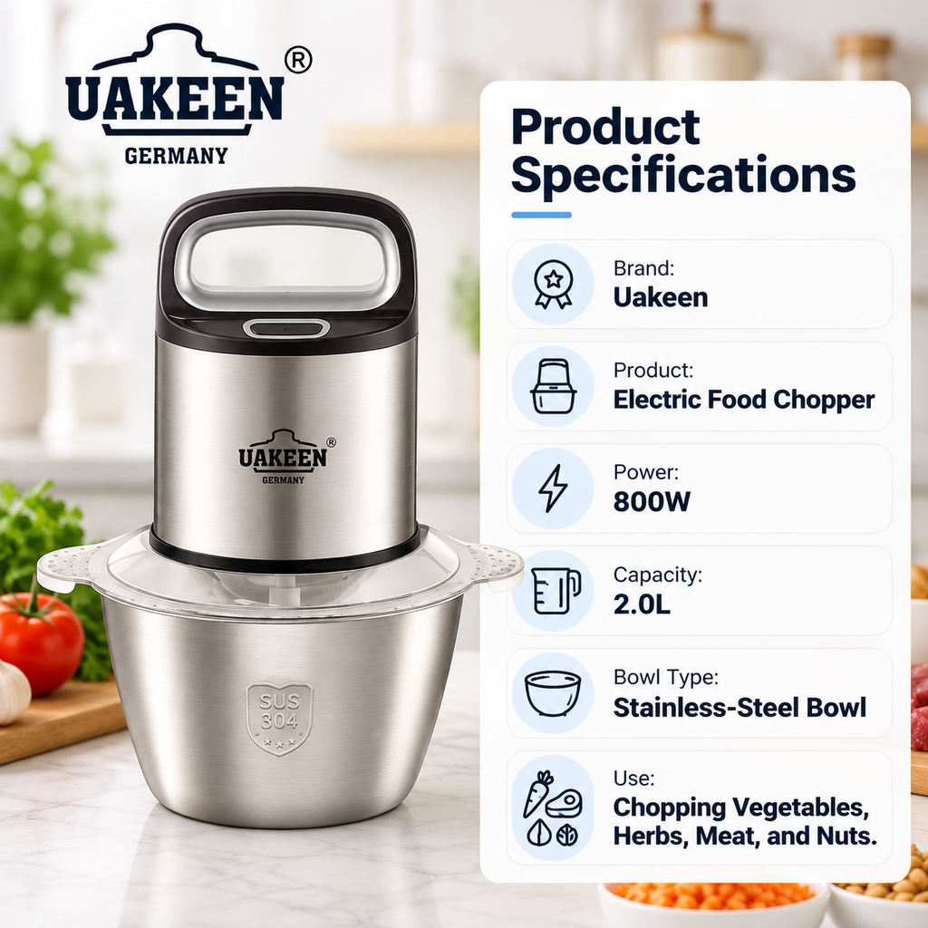 Uakeen 800W 2L Electric Food Chopper